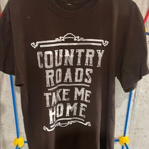 Black Graphic T-Shirt with White Text